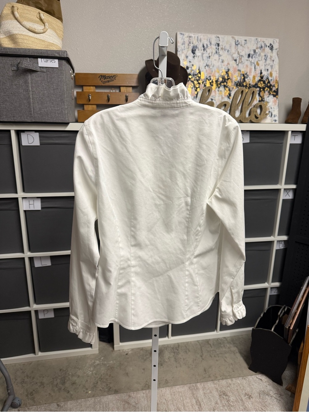 Brooks Brothers 346 White Ruffled Button-Front Blouse - Picture 3 of 10
